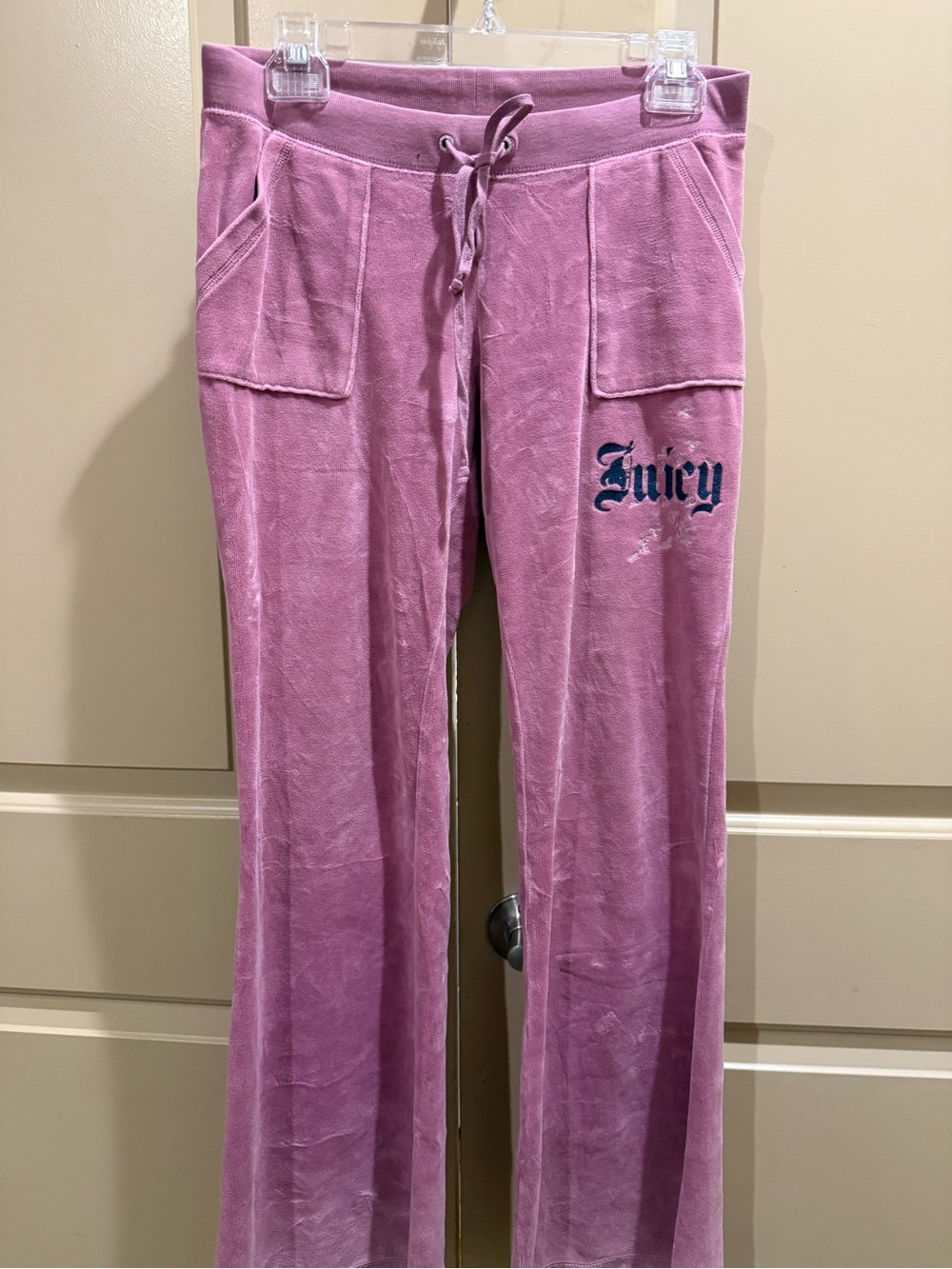 Juicy Couture Mauve Velour Track Pants with Logo size S part of a set
